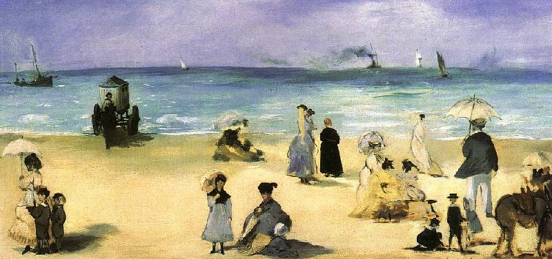 Edouard Manet On the Beach at Boulogne Germany oil painting art